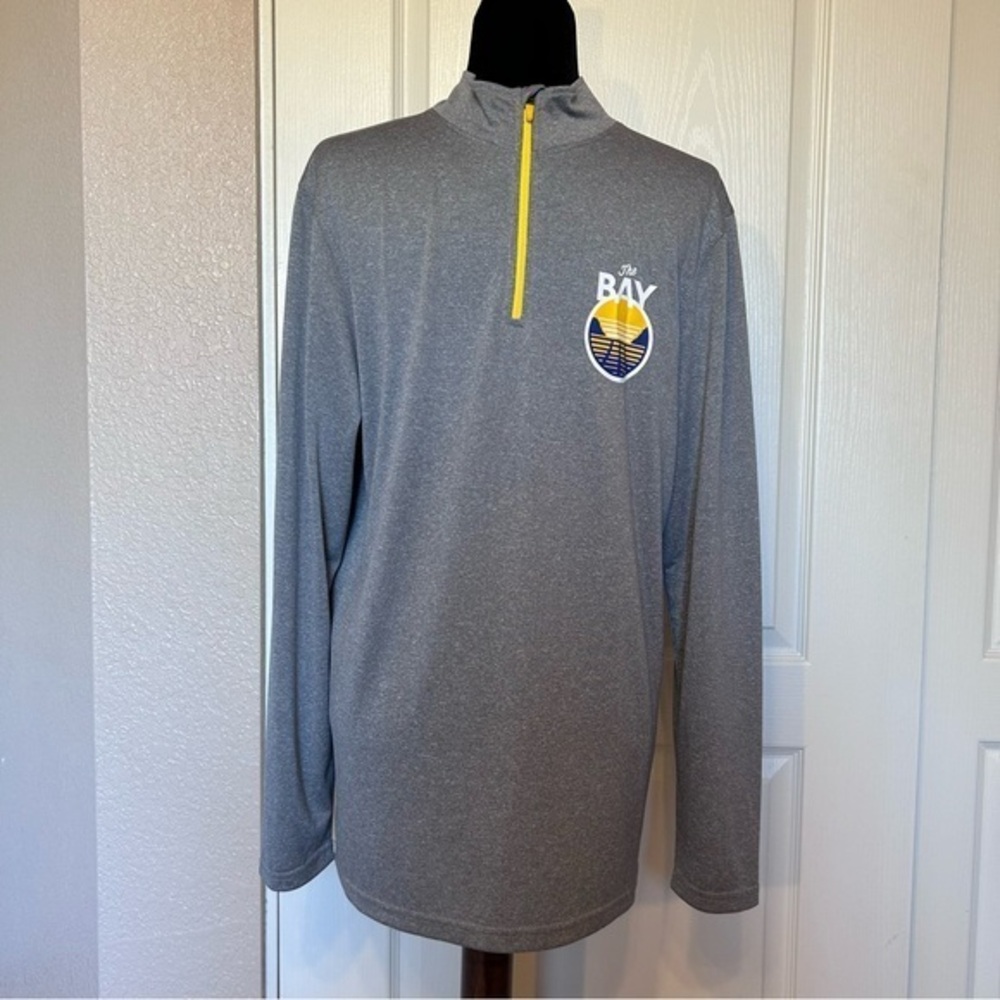 NBA Golden State Warriors Gray‎ 1/4 Zip Pullover Shirt Size Medium